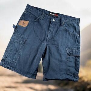 Wrangler Riggs Workwear Shorts Mens 38 Cargo Utility Hammer Loop Canvas Cotton